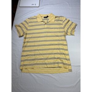 Mens John Ashford short sleeve striped polo‎ shirt, size Extra Large (XL) yellow
